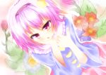  blush chin_rest flower hairband hand_on_chin hand_to_chin heart komeiji_satori pink_eyes pink_hair pointing pointing_at_self solo touhou yuimari 