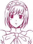  bow bust drawfag hisui lineart maid_headdress monochrome short_hair solo tsukihime 