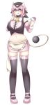  1girl animal_ears bad_anatomy bell bell_collar black_legwear blue_eyes bottle collar cow_horns holding_bottle horns licking_lips looking_at_viewer midriff milk_bottle miltank navel personification pink_hair pink_shoes pokemon shikkoku_neko shoes solo standing tail tongue tongue_out white_background 