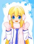  1girl blonde_hair blue_eyes coat colette_brunel earmuffs gloves long_hair rinko1314 snowflakes solo tales_of_(series) tales_of_symphonia winter 