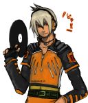  beatmania beatmania_iidx character_request fingerless_gloves gloves headphones jacket jewelry male necklace red_eyes solo vinyl white_hair 