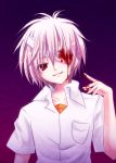  bad_id bandage bandages blood male momomiya_mion nagisa_kaworu neon_genesis_evangelion red_eyes short_hair solo white_hair 