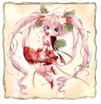  blue_eyes earrings food food_as_clothes food_themed_clothes fruit hyerry jewelry long_hair original pink_hair ribbon skirt strawberry touyama_soboro twintails very_long_hair 