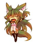  chibi closed_eyes eyes_closed fox_ears fox_tail kuromiya kuromiya_raika original tail thigh-highs thighhighs wolf_ears wolf_tail 