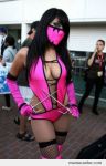  black_hair cosplay long_hair mask mileena mortal_kombat photo real 