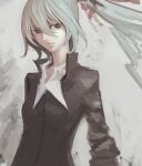  bad_id gakuran hatsune_miku kuyama516 looking_at_viewer popped_collar red_eyes school_uniform solo twintails vocaloid 