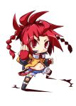  chibi destroyer_(7th_dragon_2020) fingerless_gloves gloves midriff navel red_eyes red_hair redhead reku 