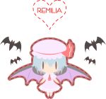  alice4127 bat bat_wings blue_hair chibi hat remilia_scarlet short_hair solo touhou wings 