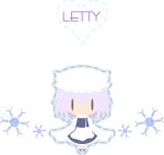  alice4127 chibi hat letty_whiterock purple_hair scarf short_hair snowflakes solo touhou 