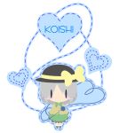  alice4127 chibi hat heart komeiji_koishi short_hair solo third_eye touhou 