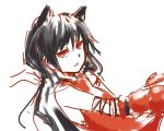  akka_(oniro) animal_ears black_hair cat_ears claw_(weapon) highres long_hair oniro original pas_(paxiti) red_eyes sketch solo very_long_hair 