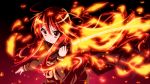  fire keeeesuke long_hair red_eyes red_hair redhead school_uniform serafuku shakugan_no_shana shana sword weapon 
