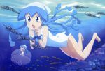  chibi ikamusume mini-ikamusume nyantype shinryaku!_ikamusume shrimp swimsuit underwater 