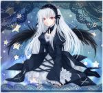  doily gothic_lolita lolita_fashion long_hair rara419 red_eyes rozen_maiden solo suigintou white_hair wings 