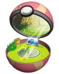  cabinet fairy flower forest grass heal_ball leaf minimized nature no_humans open_poke_ball pikachu plant poke_ball pokemon pokemon_(creature) ruun_(abcdeffff) sunlight television tree water 