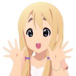  bad_id blonde_hair blue_eyes blush bracelet emu_ichigo jewelry k-on! kotobuki_tsumugi long_hair open_mouth portrait solo 