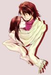  1girl amamiya_tomoe bad_id brown_hair couple facial_hair husband_and_wife kaburagi_t_kotetsu kaburagi_tomoe long_hair mori-003 scarf short_hair stubble tiger_&amp;_bunny 