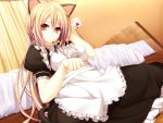  bed catgirl game_cg haruka_natsuki maid red_eyes tae yurikago_kara_tenshi_made 