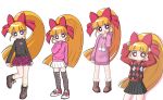  blossom long_hair orange_hair pink_eyes ponytail powerpuff_girls_z ribbons skirt 