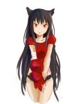  akka_(oniro) animal_ears bandage bandages black_hair black_panties cat_ears claw_(weapon) covering covering_crotch highres long_hair oniro original panties pas_(paxiti) red_eyes rough sketch solo t-shirt underwear very_long_hair 