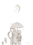  berserker_(fate/zero) carrying comic fate/stay_night fate/zero fate_(series) full_armor matou_kariya matou_sakura monochrome rain temae_(jcb) translated translation_request umbrella 