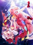  ascot blonde_hair blouse bobby_socks bubble fire flandre_scarlet footwear frills hat highres marimo_moka mary_janes midriff open_mouth red_eyes ribbon shoes short_hair side_ponytail skirt skirt_set smile socks solo the_embodiment_of_scarlet_devil touhou underwater white_legwear wings wrist_cuffs 