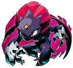  fighting_stance jumping monster no_humans pokemon pokemon_(creature) red_eyes sido_(slipknot) simple_background solo weavile white_background 