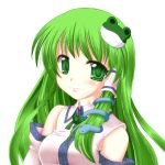  green_eyes green_hair hair_ornament kinagi_yuu kochiya_sanae touhou 