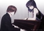  dress grand_piano idolmaster instrument kisaragi_chihaya long_hair piano runa_runa tsukigami_runa 