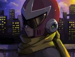  helmet rockman rockman_(classic) scarf skyline sunset zakki 