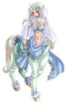  centaur female flower horn kenkou_kurosu monster_girl simple_background solo unicorn white_hair 