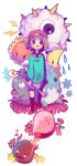  adeleine art_brush artbrush bad_id blush_stickers cloud clouds eyeball gooey hat highres kirby kirby_(series) kirby_64 kracko lightbulb lightning moon mr._bright mr._shine nintendo paintbrush popomi raindrops short_hair sun tongue water_drop 