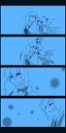  blue blush cheek_kiss cirno comic discharge_cycle highres kirisame_marisa kiss monochrome silent_comic touhou yuri 