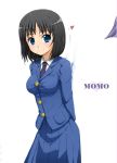  blue_eyes green_eyes heart necktie saki school_uniform short_hair skirt touyoko_momoko wittyz 