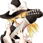 blonde_hair copycat_(dryfood) copycat_(homura) electric_guitar guitar hat instrument kirisame_marisa touhou witch_hat yellow_eyes 
