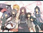  animal_ears bad_id black_hair blonde_hair blue_eyes blue_hair cloud clouds contemporary dress geta gradient_hair grey_hair hair_ornament hat heterochromia hijiri_byakuren houjuu_nue jewelry karakasa karakasa_obake kumoi_ichirin long_hair mouse_ears mouse_tail multicolored_hair murasa_minamitsu nazrin nejime pendant red_eyes sailor_hat short_hair socks striped striped_socks tail tatara_kogasa tongue toramaru_shou touhou umbrella undefined_fantastic_object unzan 