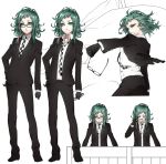  bespectacled formal glasses green_eyes green_hair gumi jacket multicolored_hair necktie ohagi_(ymnky) short_hair smile suit two-tone_hair vocaloid 