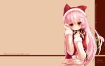  animal_ears catgirl hat long_hair original photoshop pink_hair red_eyes scarf shia_(syroh) syroh tail 