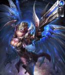  belt breasts character_request cleavage gun mechanical_wings original solo thigh-highs thighhighs weapon wings 