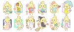  animal_ears bikini blonde_hair blush_stickers christmas_tree doubutsu_no_mori furry hair_ornament hat highres japanese_clothes kimono mushroom rabbit_ears raincoat shizue_(animal_crossing) skirt smile snowman solo swimsuit tagme umbrella witch witch_hat yukata 