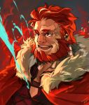  beard cape empew facial_hair fate/stay_night fate/zero fate_(series) male red_eyes red_hair redhead rider_(fate/zero) solo 