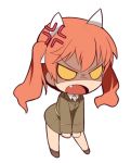  anger_vein angry animal_ears cat_ears chibi fang francie_gerard lowres military military_uniform null_(nyanpyoun) open_mouth orange_hair solo strike_witches twintails uniform 