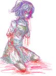  amputee animal_ears bad_id bandage bandages black_eye bleeding_from_mouth blood blood_in_mouth bunny_ears crazy_eyes evil eyelashes injury looking_at_viewer nosebleed quadruple_amputee red_eyes reisen short_hair sketch skirt smile solo spoilers touhou touhou-kaguya 