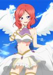  angel blush dress love_live!_school_idol_project nishikino_maki purple_eyes redhead short_hair sky wings 