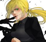  bad_id blonde blonde_hair fate/stay_night fate/zero fate_(series) formal gloves green_eyes kanameyura saber solo suit 