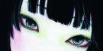  black_hair blue_eyes copyright_request eyelashes eyeliner harunaco makeup pale_skin traditional_media 