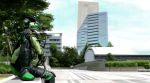  1boy building cityscape kamen_rider kamen_rider_ooo_(series) oekaki photorealistic sitting solo tree uva villain 