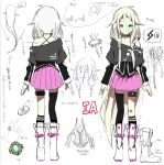  ahoge akasaka_aka bare_shoulders blonde_hair blue_eyes boots braid character_name character_sheet concept_art dual_persona ia_(vocaloid) long_hair off_shoulder resized single_thighhigh skirt thigh-highs thigh_strap thighhighs translation_request twintails very_long_hair vocaloid white_background 