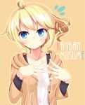  arm_warmer arm_warmers bad_id blonde_hair blue_eyes esia_mariveninne hoodie komone_ushio original solo 