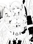  artist_request breasts copyright_request lineart monochrome source_request weapon wings 